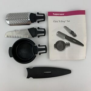 Tupperware Click N Prep Set w/ Instructions - Knife Zester Sieve Sifter